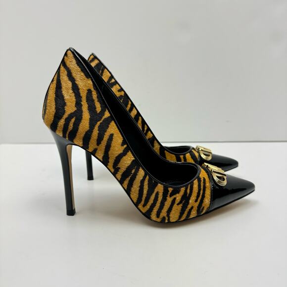 NEW MICHAEL Michael Kors Parker Tiger Print Calf Hair and Leather High Heel Pump - Picture 5 of 12